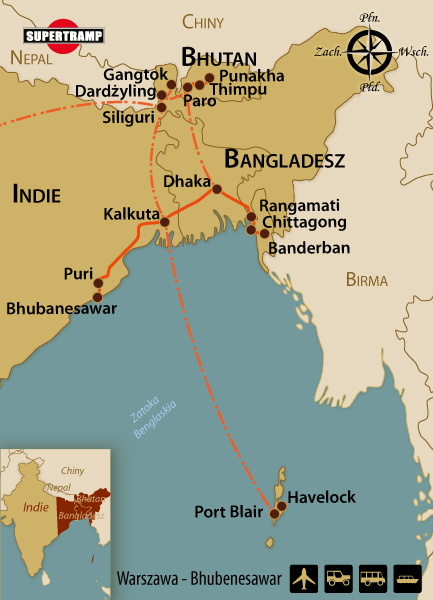 INDIE WSCHODNIE BANGLADESZ  BHUTAN + opcja Andamany